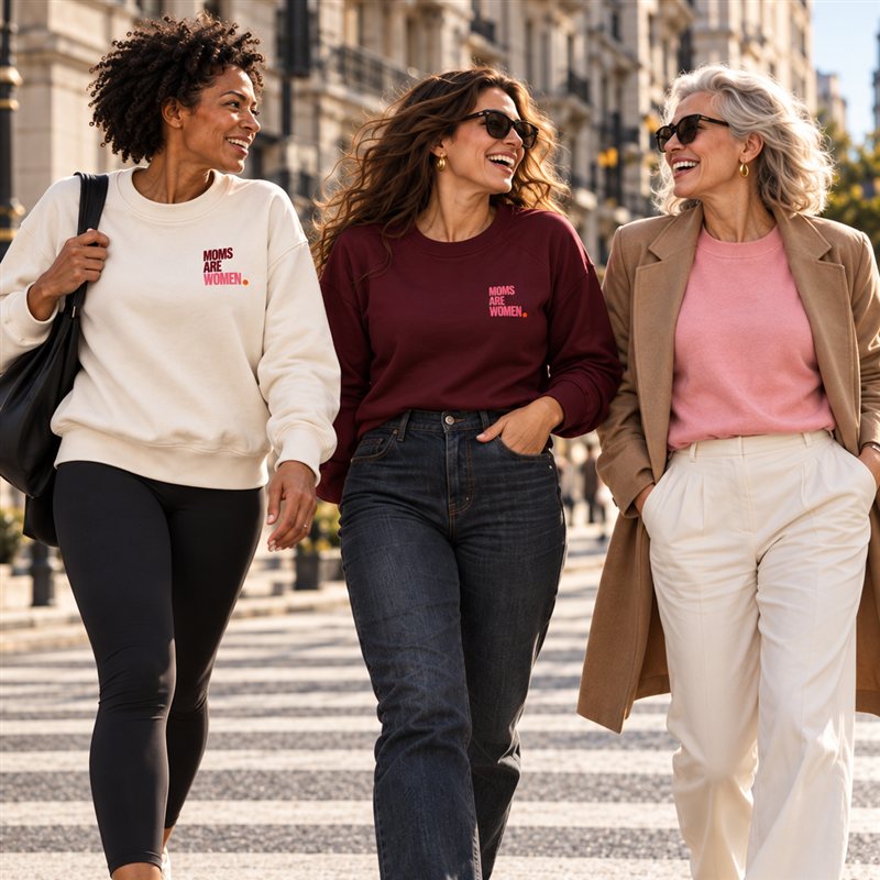 Femme portant un vêtement ou accessoire MOMS ARE WOMEN, communauté de femmes à part entière